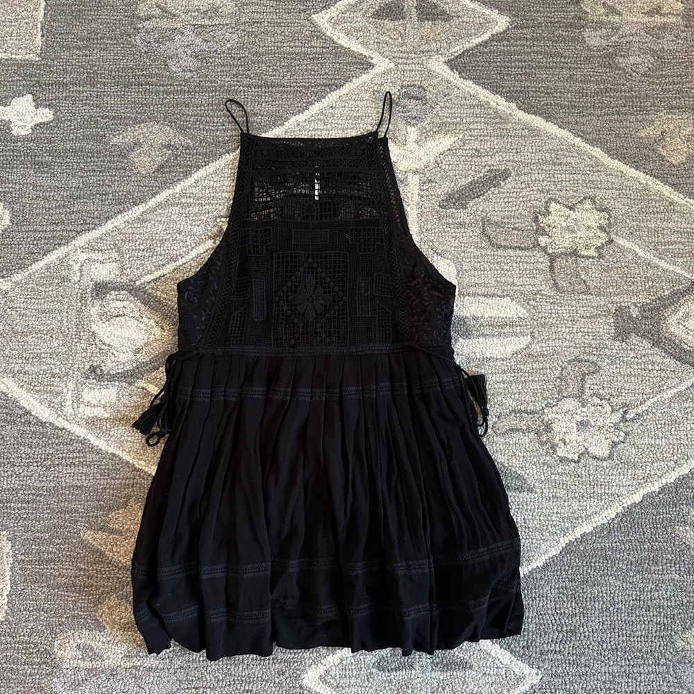 Free People Black Crochet Dress